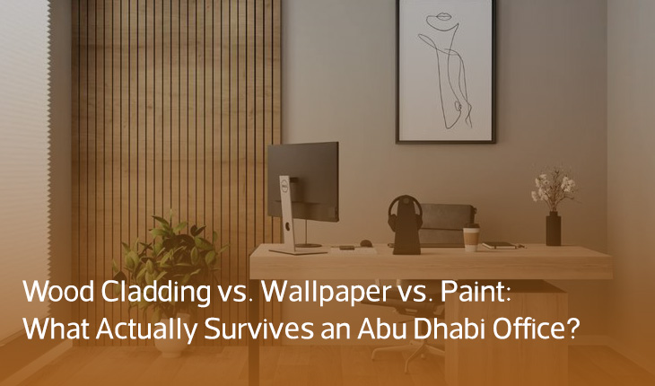 Wood Cladding vs. Wallpaper vs. Paint: What Actually Survives an Abu Dhabi Office?